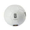 White soccer ball with FIFA logo on a white background