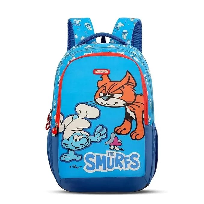 Slumbkins Backpack XL Smurfs Kids School Backpack - 33L Ergonomic Bag | Naivri