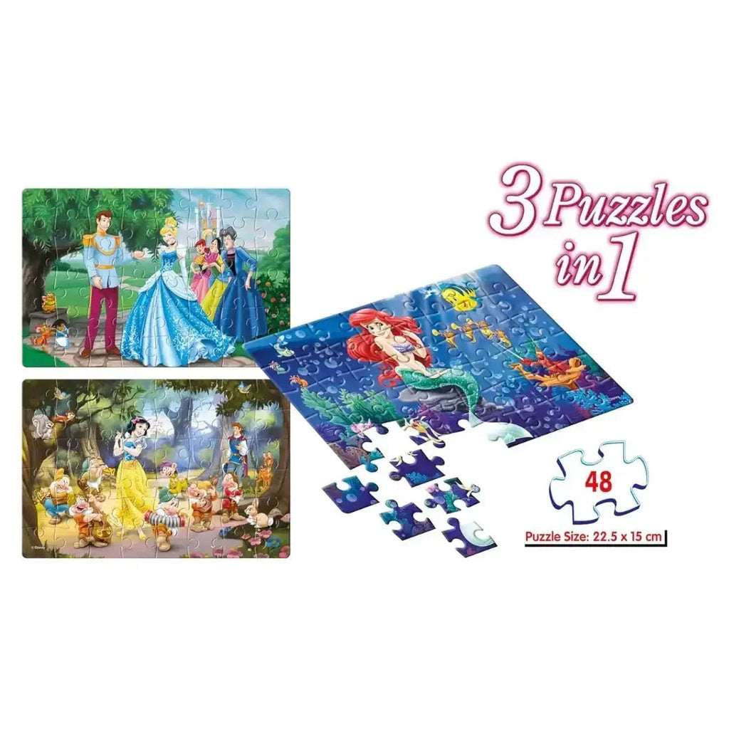 Frank Disney Princess (48 Pieces) 3 in 1 Jigsaw Puzzle for Kids Above 5 ...