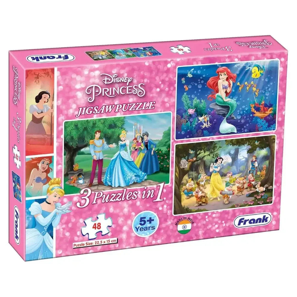 Frank Disney Princess (48 Pieces) 3 in 1 Jigsaw Puzzle for Kids Above 5 ...
