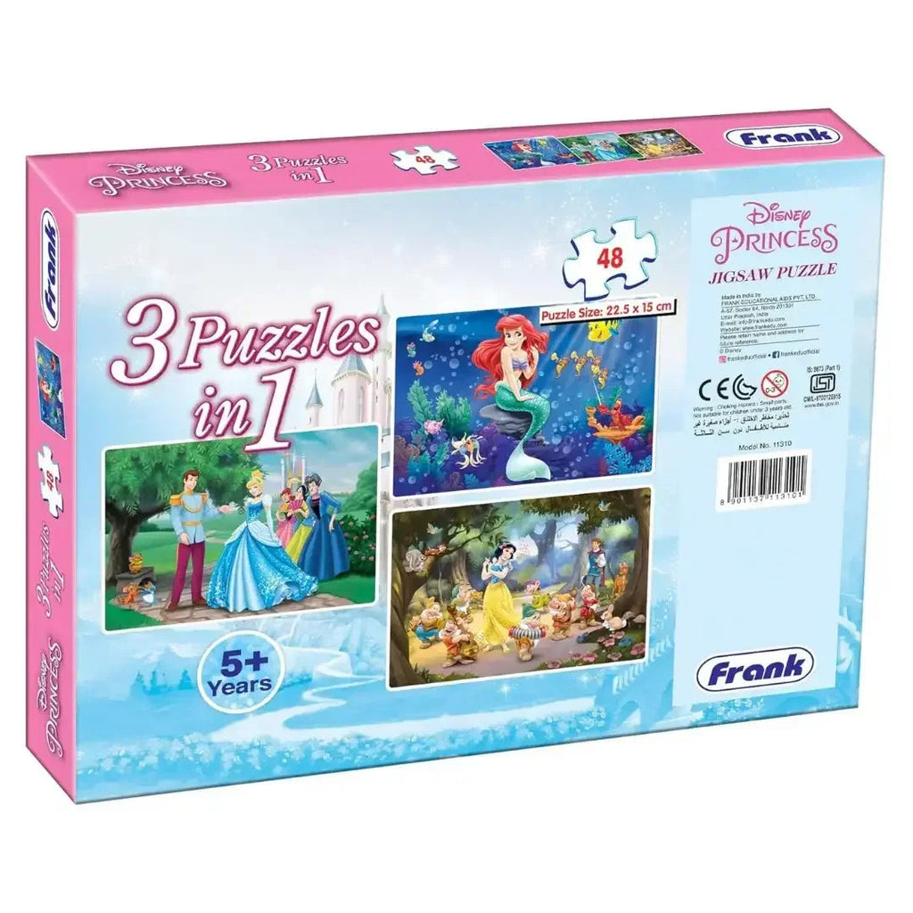 Frank Disney Princess (48 Pieces) 3 in 1 Jigsaw Puzzle for Kids Above 5 ...