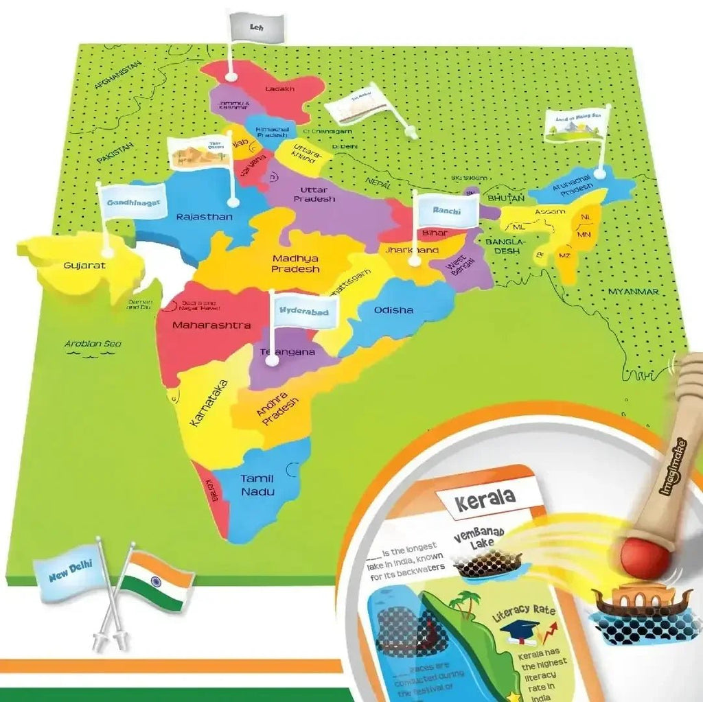 Imagimake Mapology India Map with Flash Card | Swipe & Reveal ...
