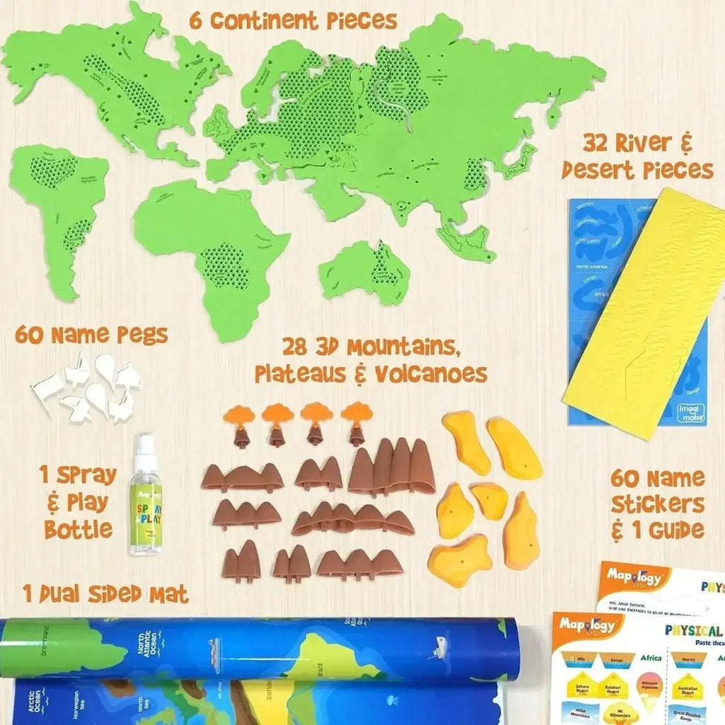 Imagimake Mapology Physical Features of World – 3D Puzzle ...