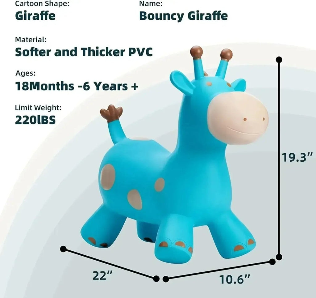 Itoys Jumpy Giraffe – Inflatable Bouncing Ride-On Toy for Toddlers (12 ...