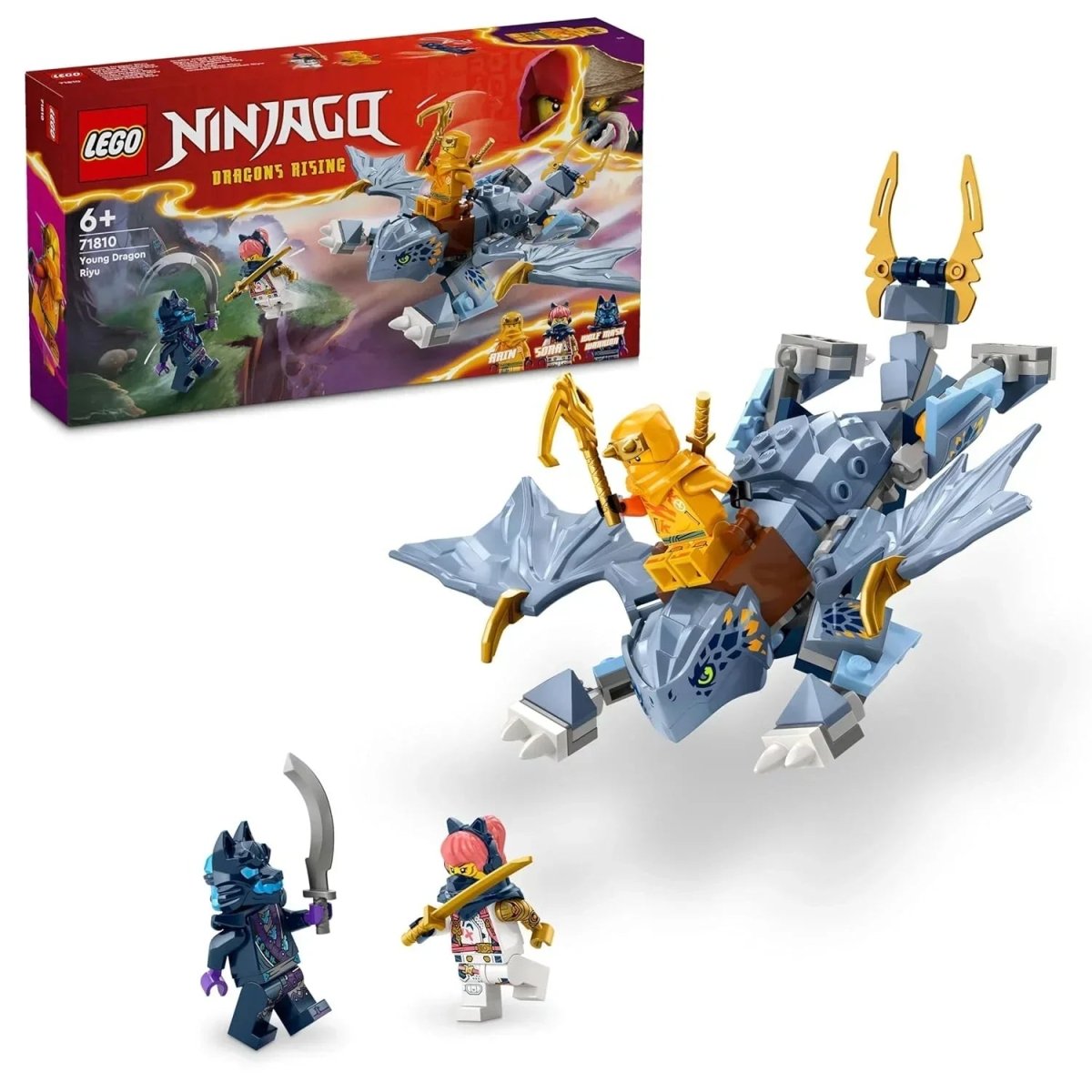 Buildable Dragon LEGO Ninjago 71810 Young Dragon Riyu Adventure Set – Posable Buildable ...