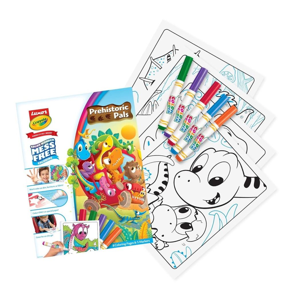 Luxor Crayola Color Wonder Dino Coloring Kit – Mess-Free Markers for ...