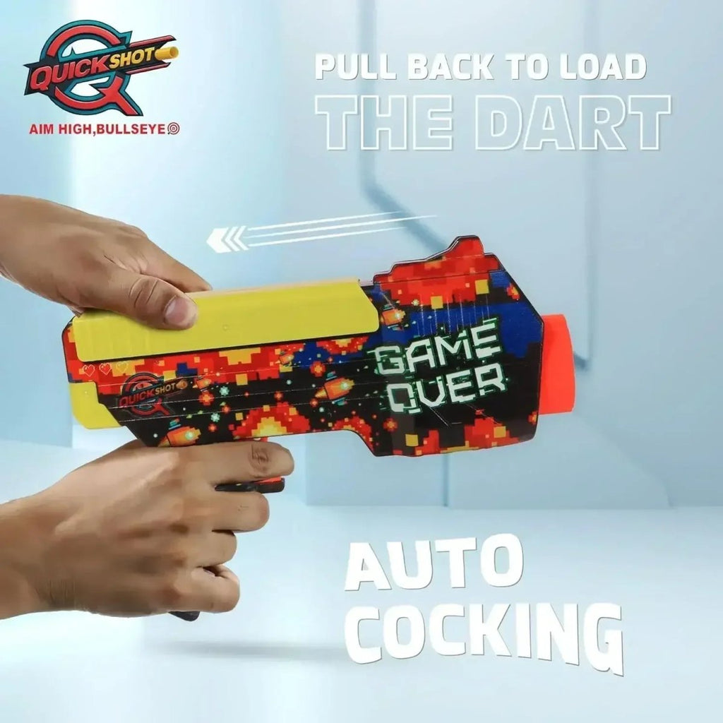 Quickshot Game Over Foam Dart Blaster – 70 Ft Range Toy Gun for Kids 8 ...