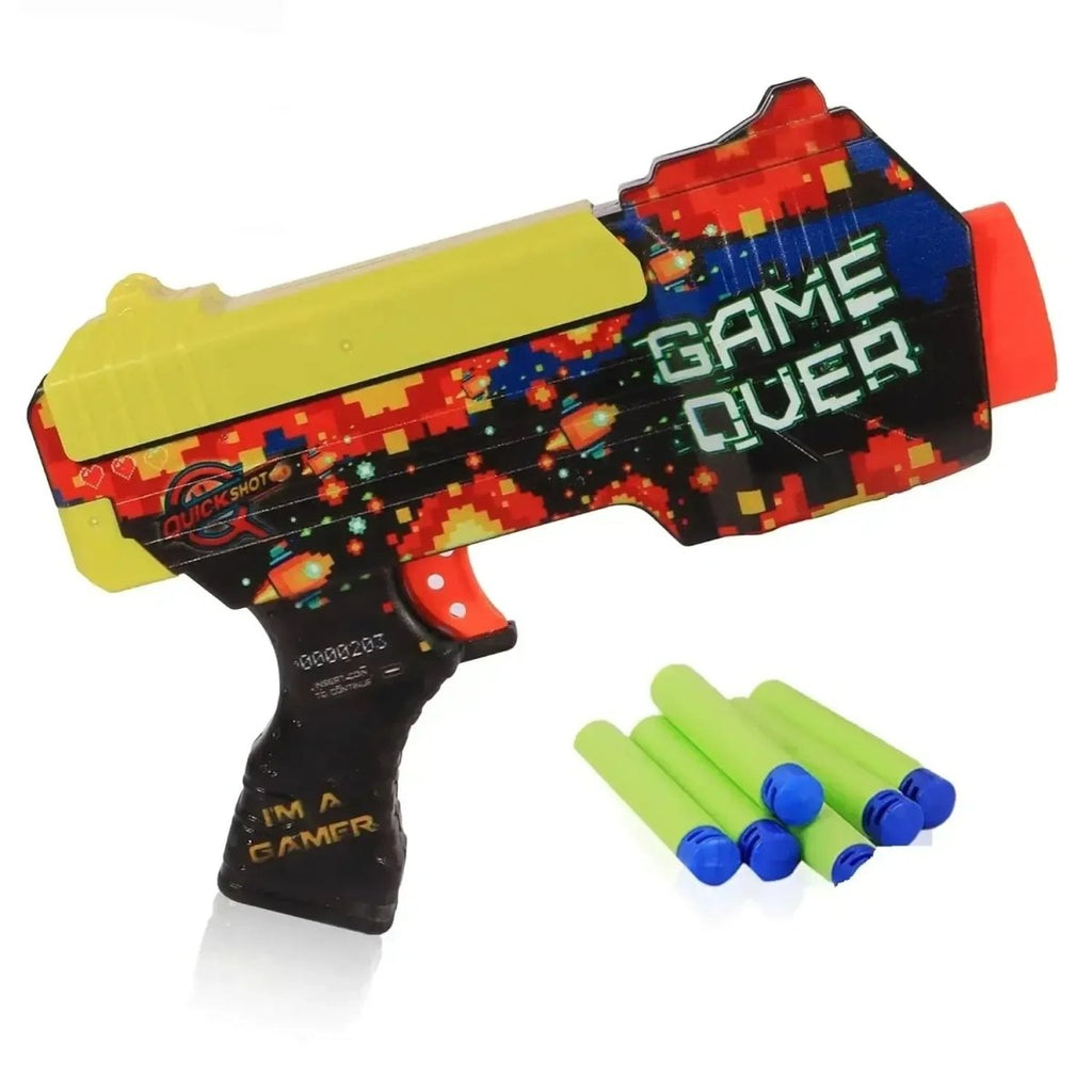 Quickshot Game Over Foam Dart Blaster – 70 Ft Range Toy Gun for Kids 8 ...