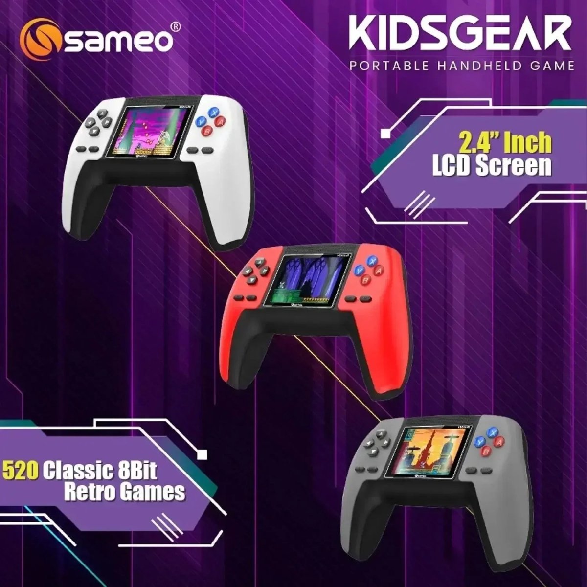 Handhell Contoller Sameo Kids Gear Spectral White | Retro Gaming Handheld Console for Kids ...