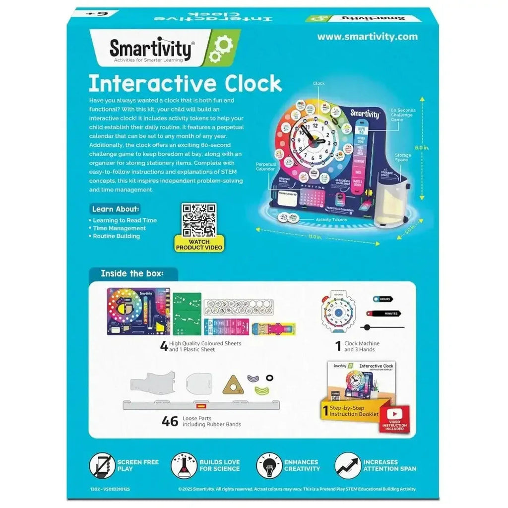 Smartivity DIY Interactive Clock with Stationery Organiser for Kids ...