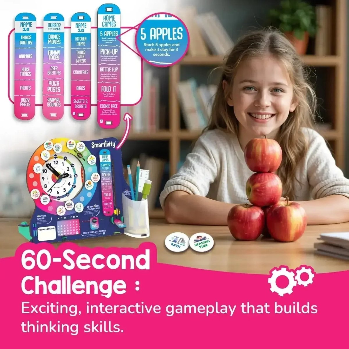 Activity Box With Clock Smartivity DIY Interactive Clock with Stationery Organiser for Kids ...