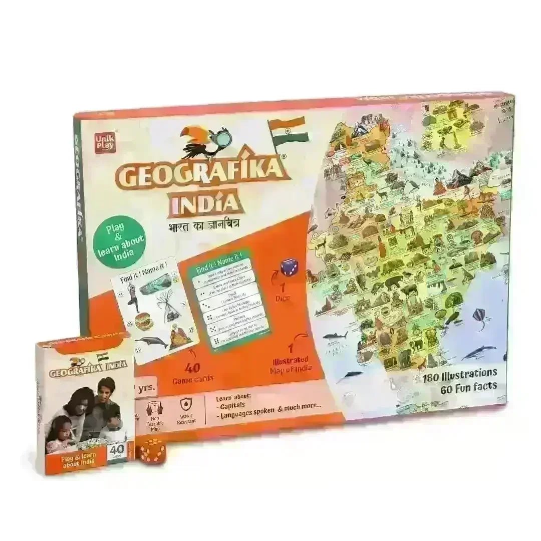 Unik Play Geografika India Map Game for Kids Age 6+ | Educational Board ...